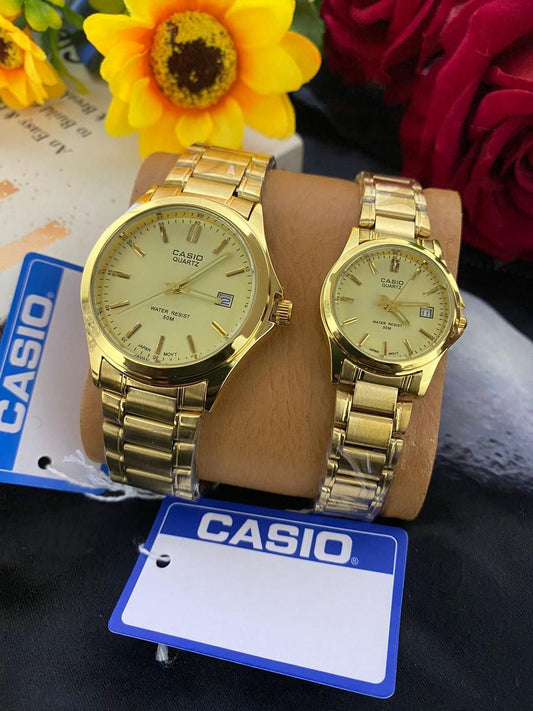 CASIO COUPLE WATER RESISTANT DATE DISPLAY /3000 A PAIR CASIO BRANDED BOX