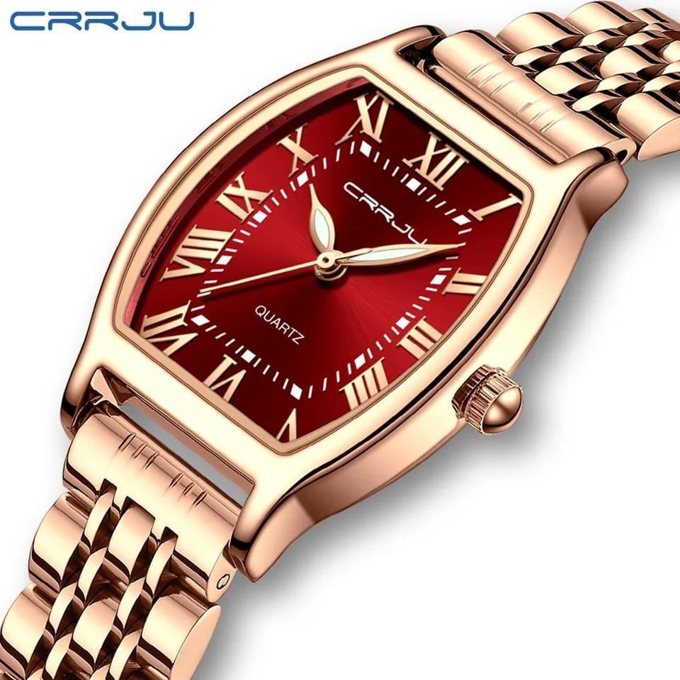 CRRJU LADIES 5013 WATER RESISTANT STAINLESS STEEL BATTERY POWERED CRRJU BRANDED BOX