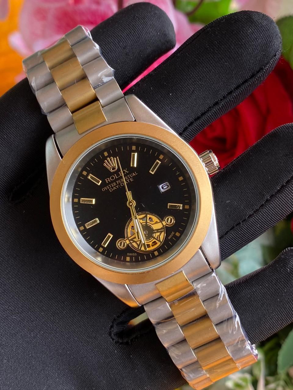 ROLEX MEN WATCH BATTERY POWERED WATER RESISTANT DATE DISPLAY STAINLESS STEEL ROLEX BRANDED BOX