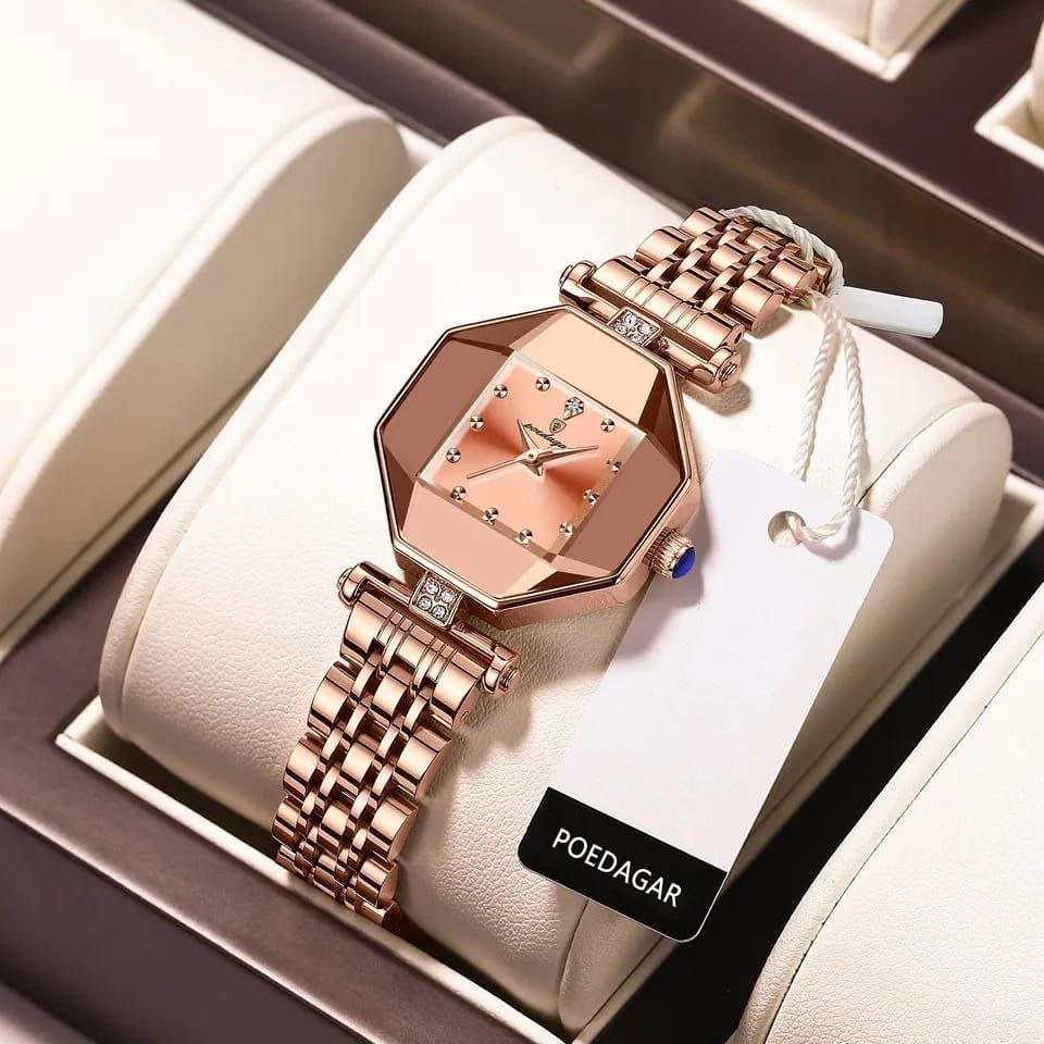 POEDAGAR LADIES 368 WATER RESISTANT STAINLESS STEEL BATTERY POWERED