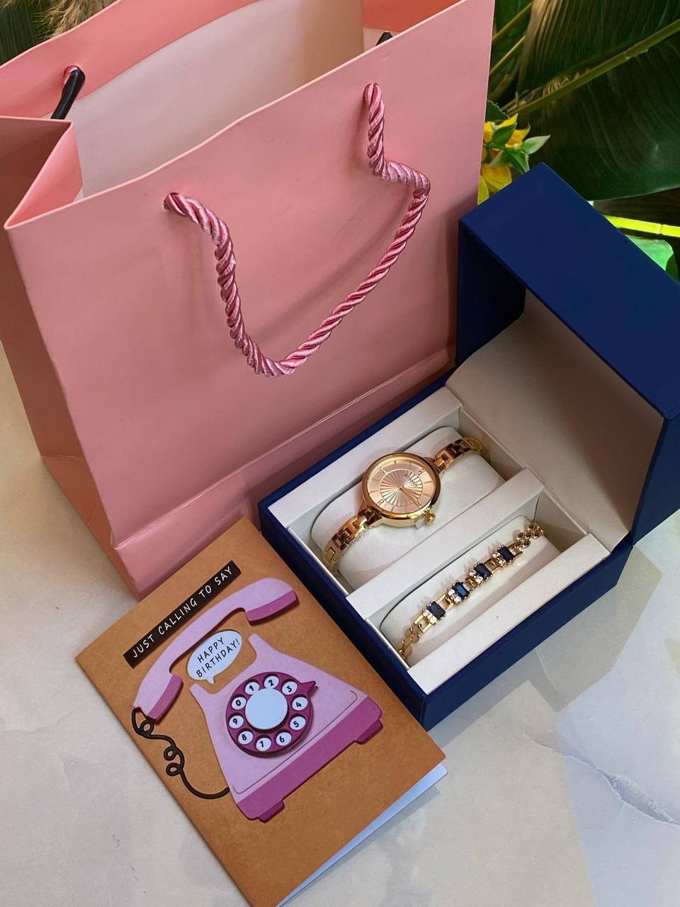 LADIES GIFT SET WATCH & BRACELET HAPPY BIRTHDAY X ANNIVERSARY GIFT