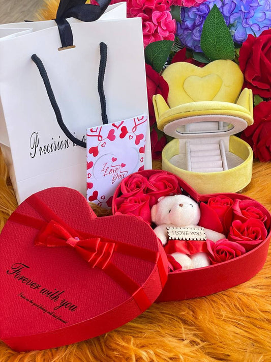 JEWELLERY ORGANIZER X FLORAL PACKAGE PRESERVED ROSES MINI SOFA JEWELLERY ORGANIZER (PINK&MUSTARD) FLORAL PACKAGE (PINK&RED) BEAR/DOLL BAG&CARD