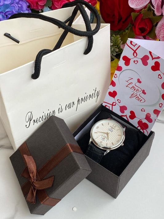 MEN GIFT PACK LEATHER DAY AND DATE WATCH BOX BAG CARD NB: THIS PACK CAN BE COMBINED WITH ANY LEATHER DATE BRAND,BOX COLOR