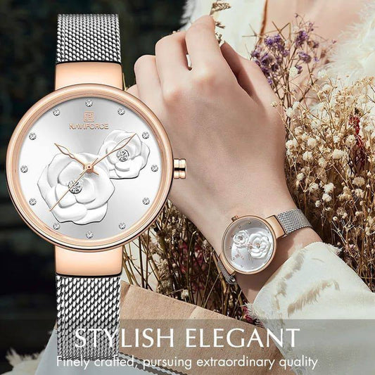 #NAVIFORCE LADIES #NF5013 ADJUSTABLE MESH STRAP WATER RESISTANT ENQUIRIES