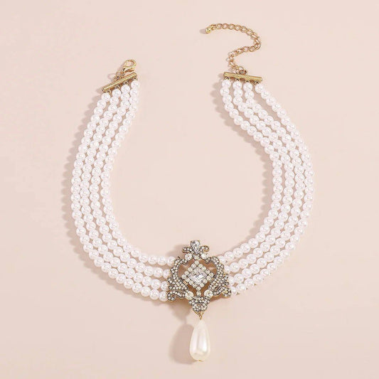 BOHEMIAN STYLE PEARL NECKLACE ⃣SIMULATED PEARLS