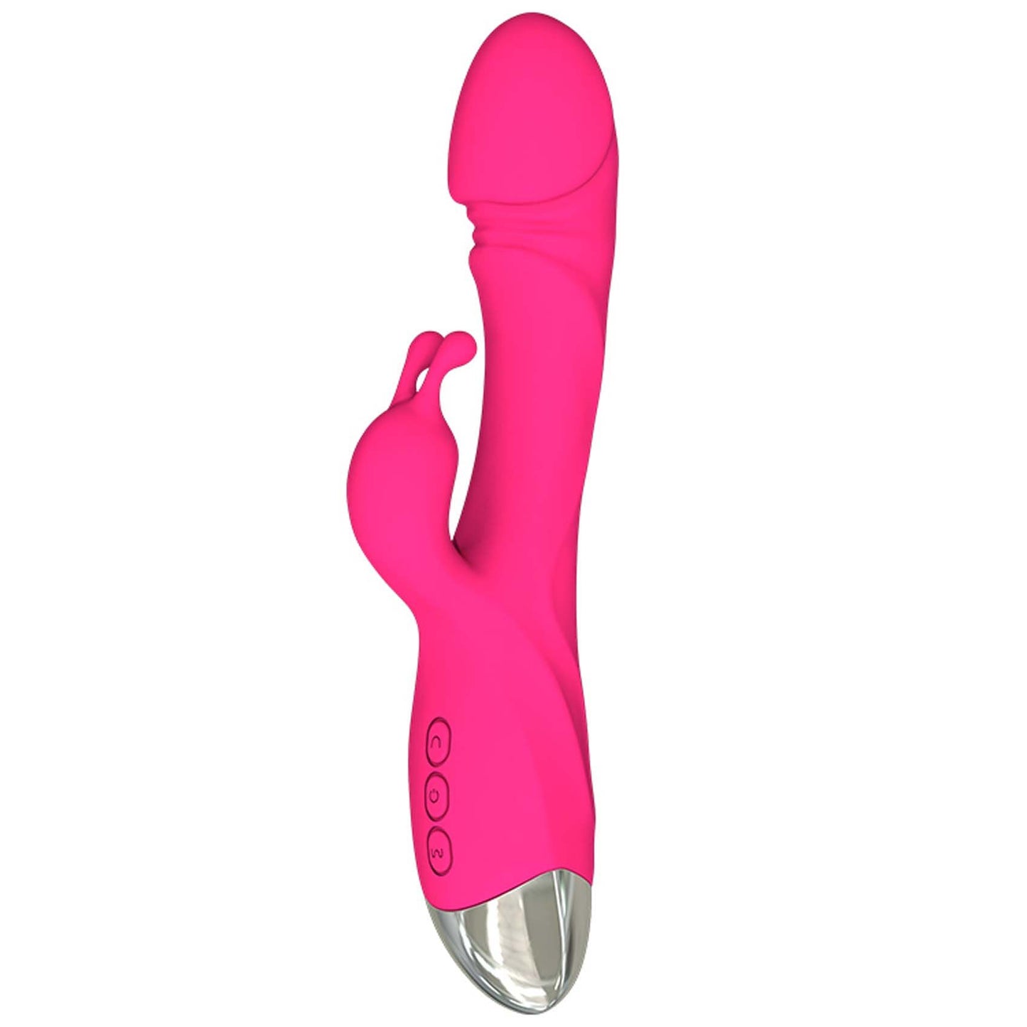 Realistic Dildo Rabbit Veined G Spot Vibrator Rechargeable Waterproof Powerful Vibrating Clit Stimulator Handhold Dual Motors Massager Adult Sex Toy for Ladies Women Couple