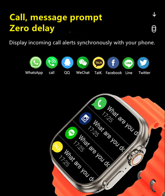 RichRipple Newest 4in1 Ultra Smart Watch Strap 49mm 2.2inch Full Touch Screen Sports Fitness Watch IP68 Waterproof Bluetooth Call Smart Watch