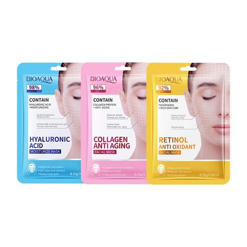 New Arrivals 8Pcs Collagen Face Mask Anti-wrinkle Retinol Hyaluronic Acid Firming Facial Masks Hydrating Anti-aging Repair Brightening Moisturizing Face Mask Facial Skin Care