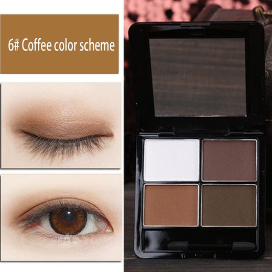 Popular super hot coffee color eye shadow waterproof priming plain face matt natural daily earth color students