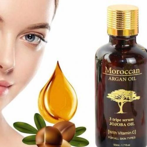 Moroccan Argan Oil Anti Aging 3 Tripe Serum Jojoba For all Skin with vitamin c serum
