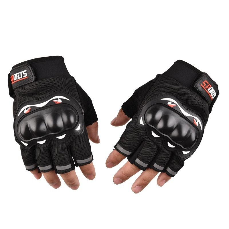 Half-finger gloves Men's And Women's Motorcycle Gloves Protective shell Cycling Gloves open-finger tactics gloves Outdoor Sports protection Fitness Barbell Equipment Weightlifting riding climbing