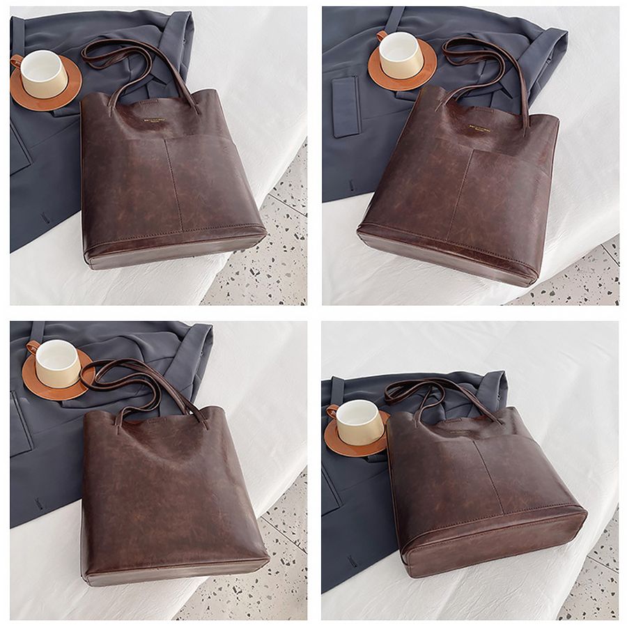 2 In 1 Ladies Classic Handbag Cross-body Bag Set High Quality PU Bags - Brown 2 In 1 Ladies Classic Handbag Cross-body Bag Set High Quality PU Bags - Brown