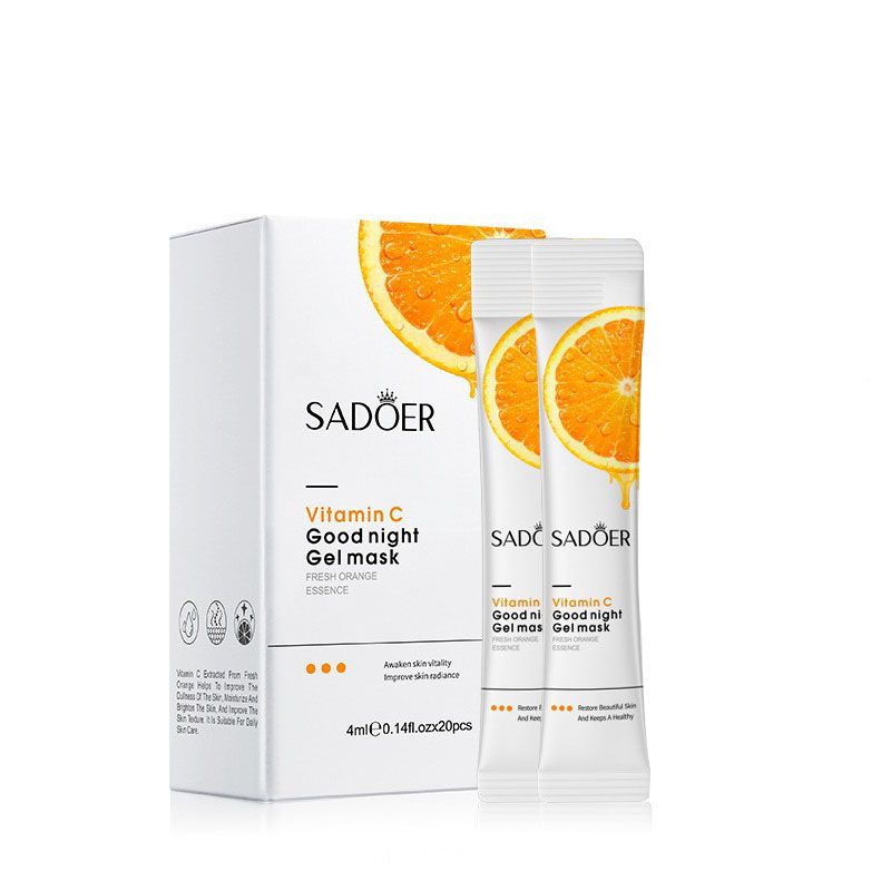 SADOER 24PCS Skin Care Set Vitamin C Hydrating Whitening Face Toner + SADOER Face Cleanser + SADOER Vitamin C Serum Face Essence + Hydration Spray + 20PCS Sleeping Masks