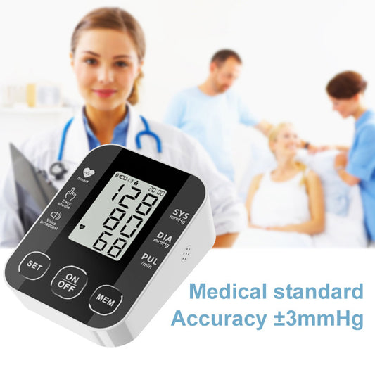 Blood Pressure Monitor Medically Accurate Upper Arm Cuff Digital Health Monitors Voice Broadcast Health Care Medical Equipment Measurement Tool LCD Digital Tonometer Sphygmomanometer