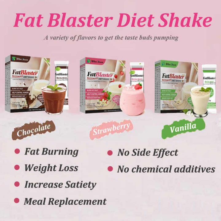Wins Town Fat blaster Diet Shake , Weight Loss Slimming Meal Replacement with green coffee, Strawberry Flavor
