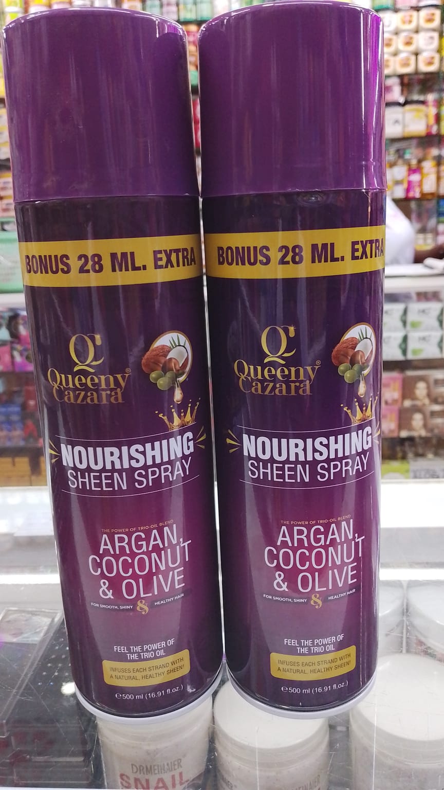 Queeny Cazara nourishing sheen spray with argan, coconut and olive