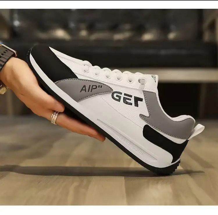 ASSKLO Fashion Designer Men Sneakers Outdoor Casual Shoes PU Leather Breathable Walking Sports Shoes Men's Running Forrest Gump Shoes Flat Shoes Loafers Soft Sole Comfortable Durable white black