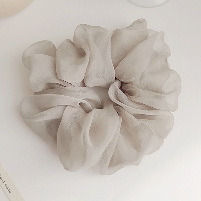Super fairy solid color mesh simple forest style large intestine headband, high-end feeling, tie headband, elegant and versatile headband hair accessory