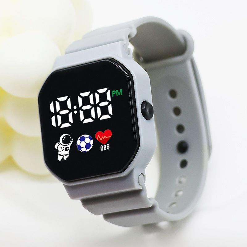 Digital Watches Men and Women Sports Watches LED Digital Clock Astronaut Silicone Strap Fashion Square Men and Women Electronic Clock Student Watches Birthday Gift