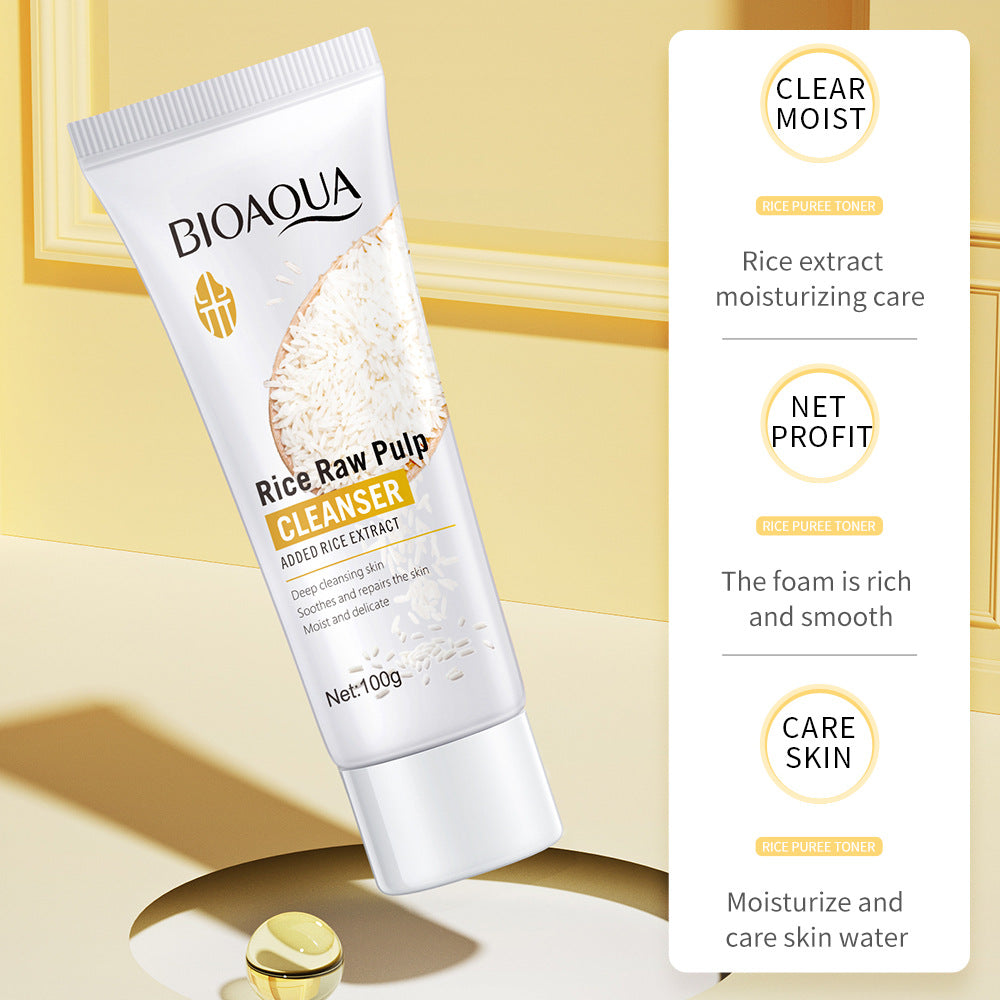 New Arrivals Rice Puree Facial cleanser 100g Skin Care Cleaner Shrink Pore Deep Cleaning Care Skin Rejuvenation moisturizing Face Wash Oil Control Valentine's Day Gifts