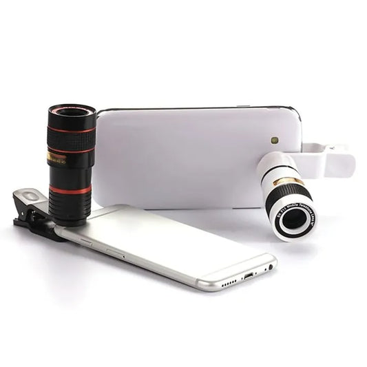 External Phone Camera HD Lens Universal Clip-on 8X Zoom Cell Phone Iphone Android Tablet Ipad Black