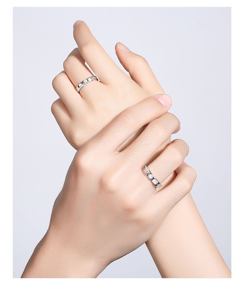 Rings 2PCS Couple rings set for men and women ladies adjustable rings jewelry rings wedding in jewellery adjustable rings Diamond style Fashionable exquisite