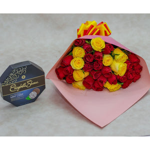 Red and Yellow Rose Flowers Package