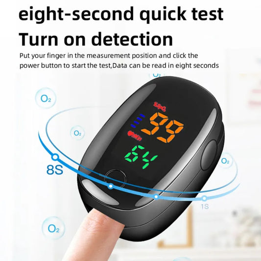 Fingertip Pulse Oximeter Digital Home Medical Equipment Oximeter Blood Oxygen Sensor Blood Oxygen Heart Rate Saturation Meter Portable Fingertip Blood Oxygen Monitor