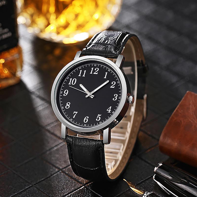 Couple Watches Simple Korean Women Watch Female And Male Student All-match Alloy Quartz Leather Wristwatch Quartz Lovers Watch Temperament Men's Watch Clock Valentines Gift