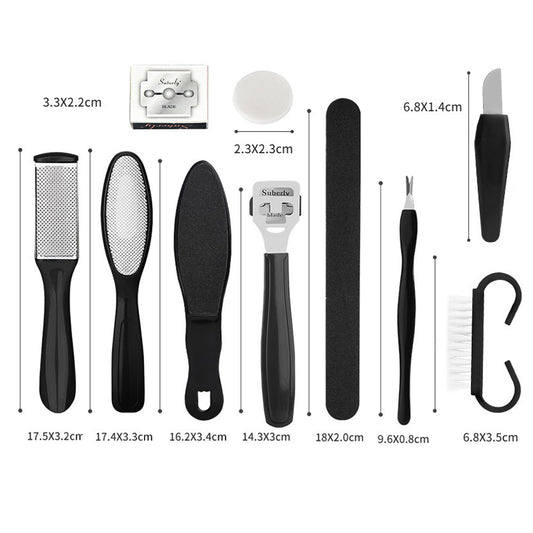 10Pcs Professional Pedicure Tools Set Foot Care Kit Stainless Steel Foot Rasp Foot Dead Skin Remover Callus Clean Feet Care
