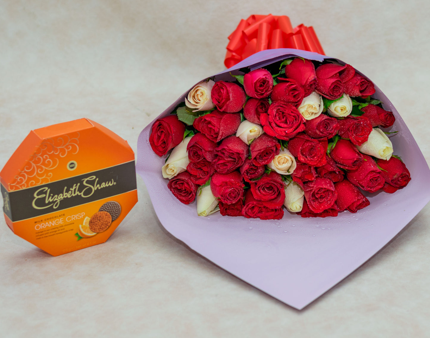 Rose Flower Bouquet with Elizabeth Shaw Chocolate