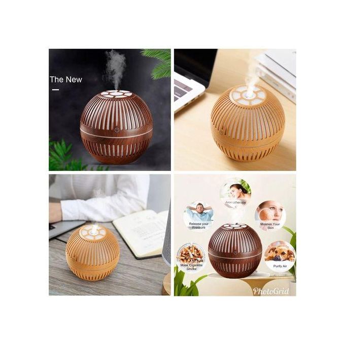 Round Shape Wood Grain Air Humidifier