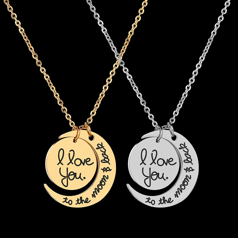 Promise Jewelry Pendant Stainless Steel Necklace For Couple Lovers Gift