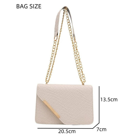 Mateamoda Luxury-Inspired Quilted Sling Bag with Gold Chain Accent Crossbody Bag
