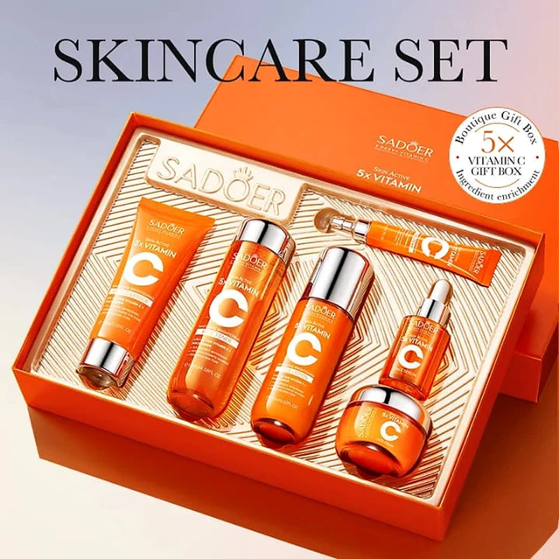 SADOER 5× Vitamin C Skincare Gift Box – Brightening 6-Piece Set