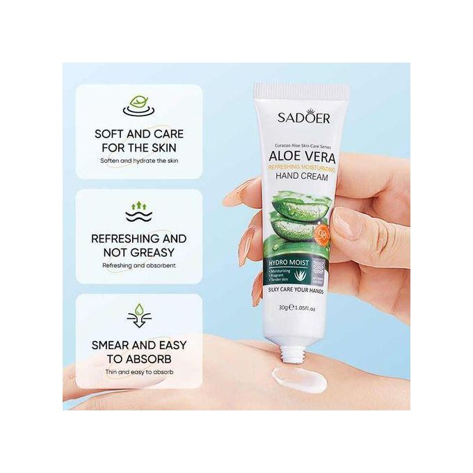 SADOER' Aloe Vera Hand Cream Repair Nourishing Hand Skin Care Anti Dryness Chapping And Anti Aging