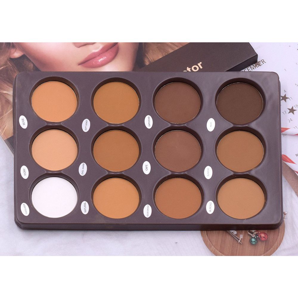 New foundation cream to modify skin tone dual natural color three-dimensional multi-color makeup 12-color makeup