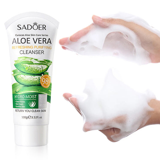Aloe Vera Cleanser Skin Care Cleaner Shrink Pore Deep Cleaning Care Skin Rejuvenation moisturizing Face Wash Oil Control 100g