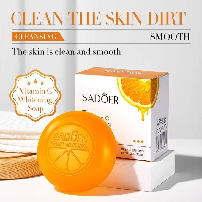 Skin Brightening Soap Orange Vitamin C Whitening Handmade Soap For Dark Black Skin Lightening & Dark Spots Remover