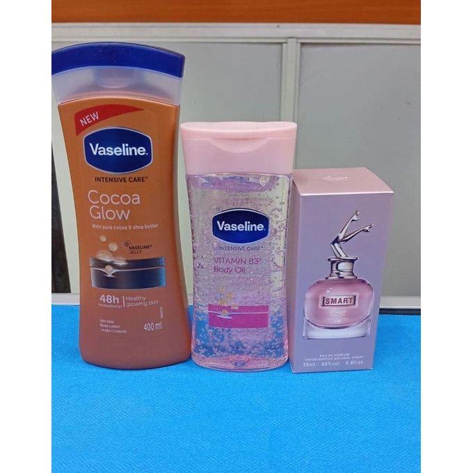 SPECIAL OFFER!!!!! Intensive Care With Pure Cocoa Butter and Shea Butter Lotion+ Vitamin B3 Body Oil + Smart Collection Perfume.