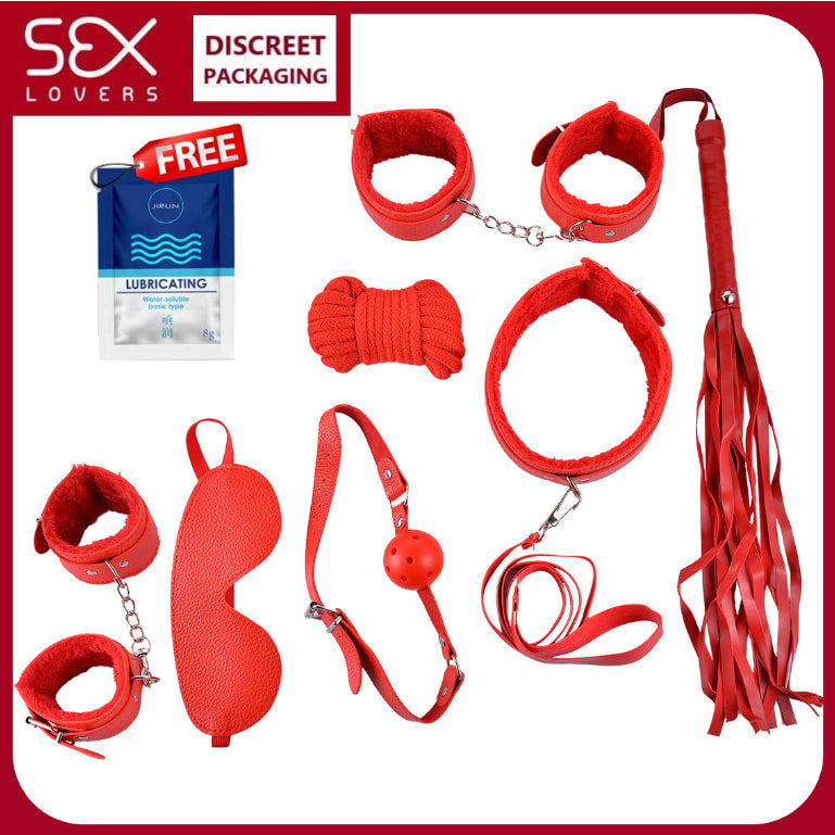 50 Shades of Grey Bondage Set Adult Sex Toys Game Bondage Restraints Adult Sex Toys PU Leather Fetish Set Role Play Bed Game for Women Men Couples