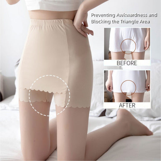 2Pcs New Arrival Women's Clothing Ice Silk Safety Pants Anti glare Summer Blocked Triangle Area Traceless three part safety pants Interlayer leggings Ladies underwear