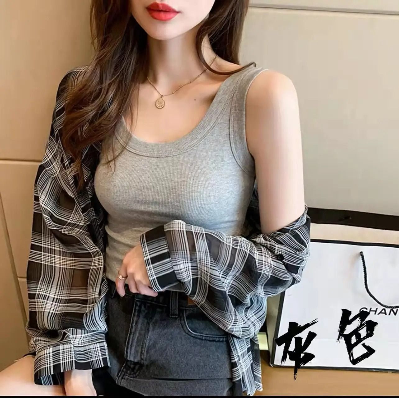 New Camisole vest Women Tops T-shirts Small Tank top slim Women's Cotton Ladies Girls' Suspended Vest Female Camisole wearoutside sleeveless threaded t-shirt Running Gym Yoga Lingerie Clothing Dresse