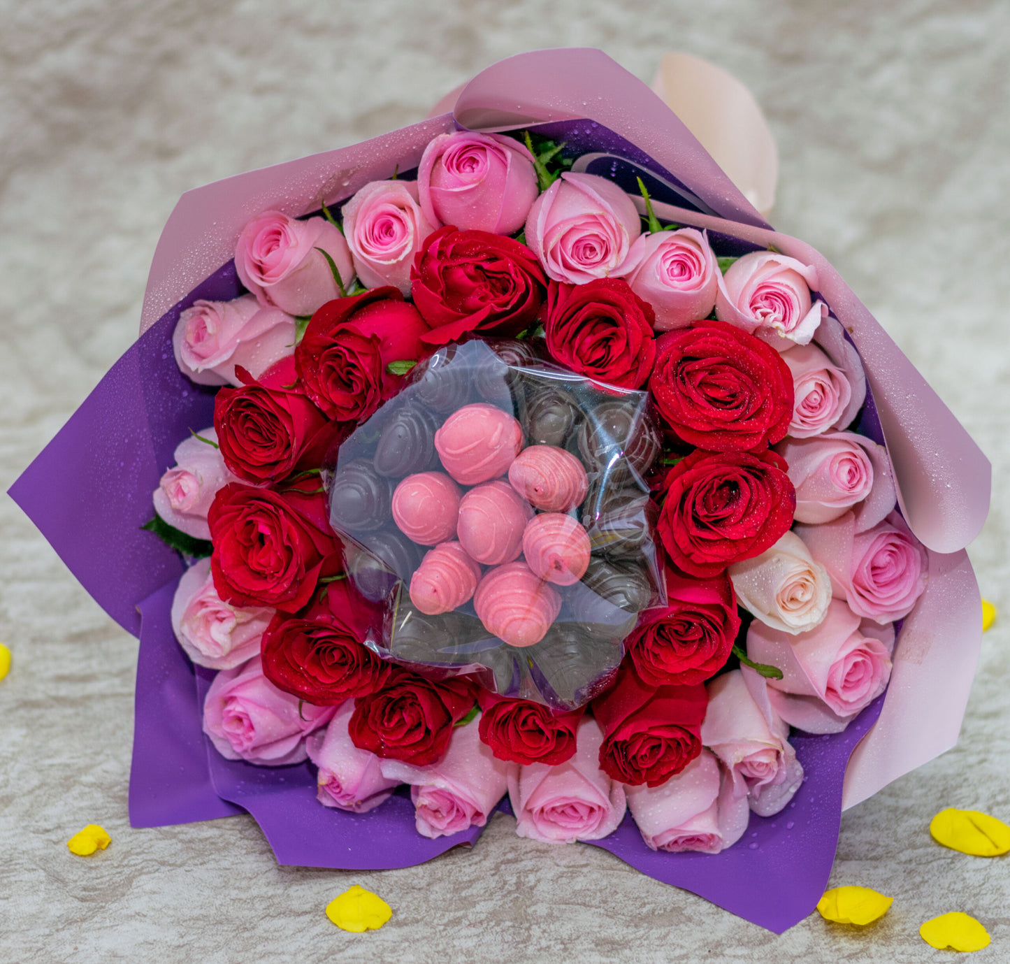 Strawberry Dips in a Flower Bouquet