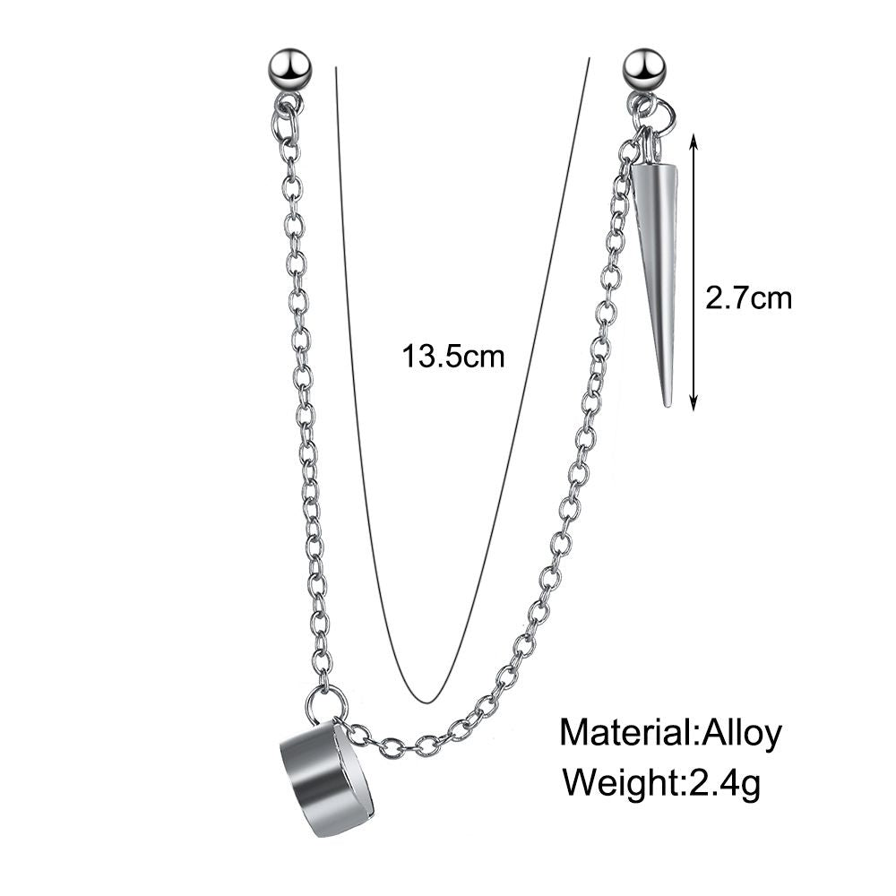 Europe and the United States new creative personality earrings punk style chain earrings bone clip has layers of fashion women