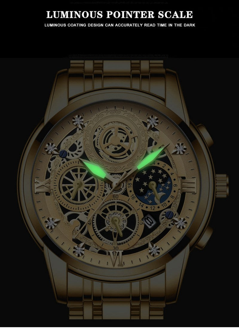 Men's quartz business watch hollow-out new concept waterproof luminous watch fashion watch