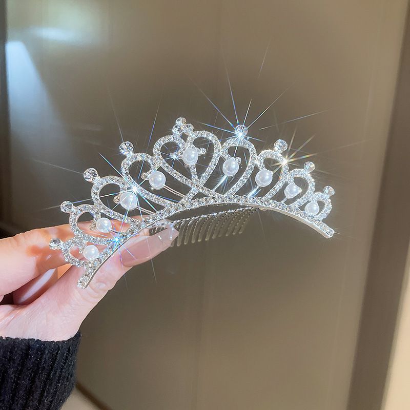Diamond studded flower, leaf, hair headband, princess birthday atmosphere, crown headband, light luxury, fashionable and high-end feeling
