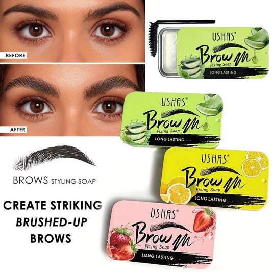 Ushas Eyebrow Soap, Strawberry / Lemon / Aloe Vera Flavors Feather Brows Wild Brow Styling Makeup Styling Wax solid gel Long Lasting soap