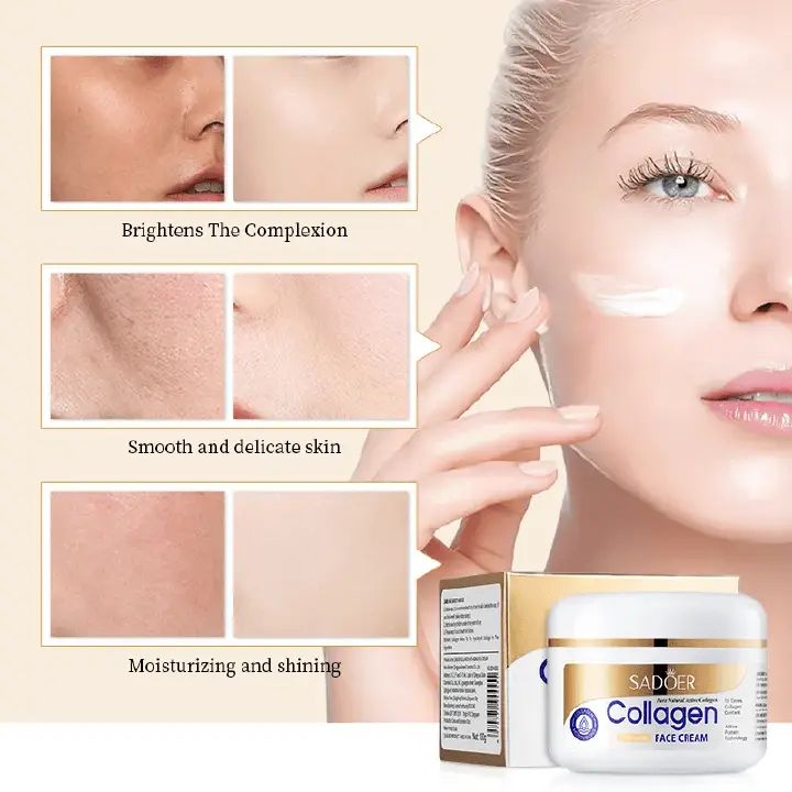 SADOER 10x Collagen ,Collagen Anti Aging Face Cream Anti Wrinkles And Fine Lines, Intensive hydration, Anti - aging, Brighten skin tone, Acne fade/ repair essence, Contains collagen