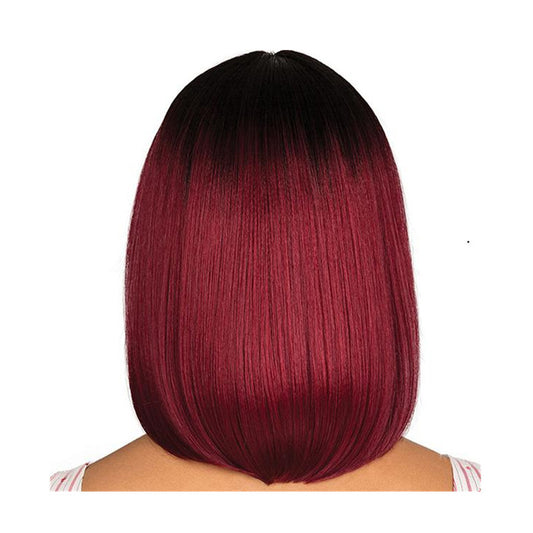 New arrival women short straight hair black gradient wine red Bob wigs for ladies gift